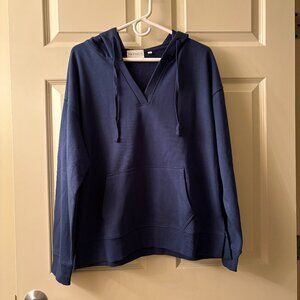 Super Soft Blue V-Neck Hoodie